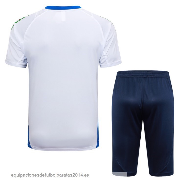 Nuevo Entrenamiento Conjunto Completo Italia 2024 Blanco Azul Marino Baratas